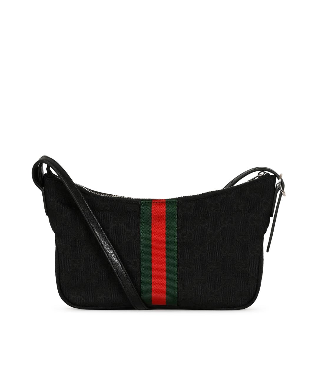 GUCCI Черная сумка на плечо из канвы, фото 3