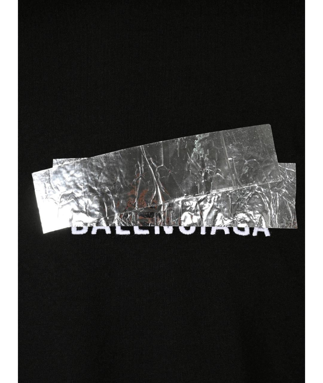BALENCIAGA Черная хлопковая футболка, фото 3
