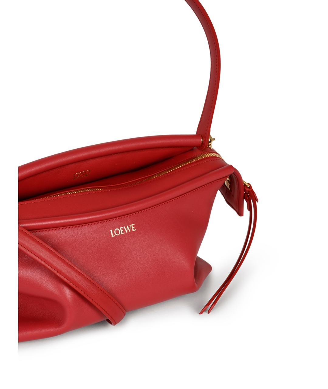 LOEWE Красная кожаная сумка тоут, фото 4