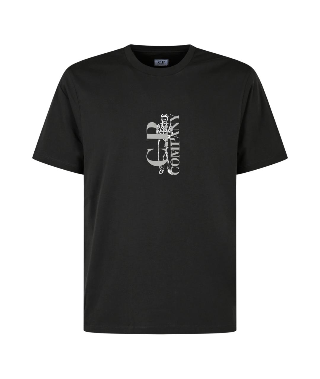 CP COMPANY Черная хлопковая футболка, фото 1