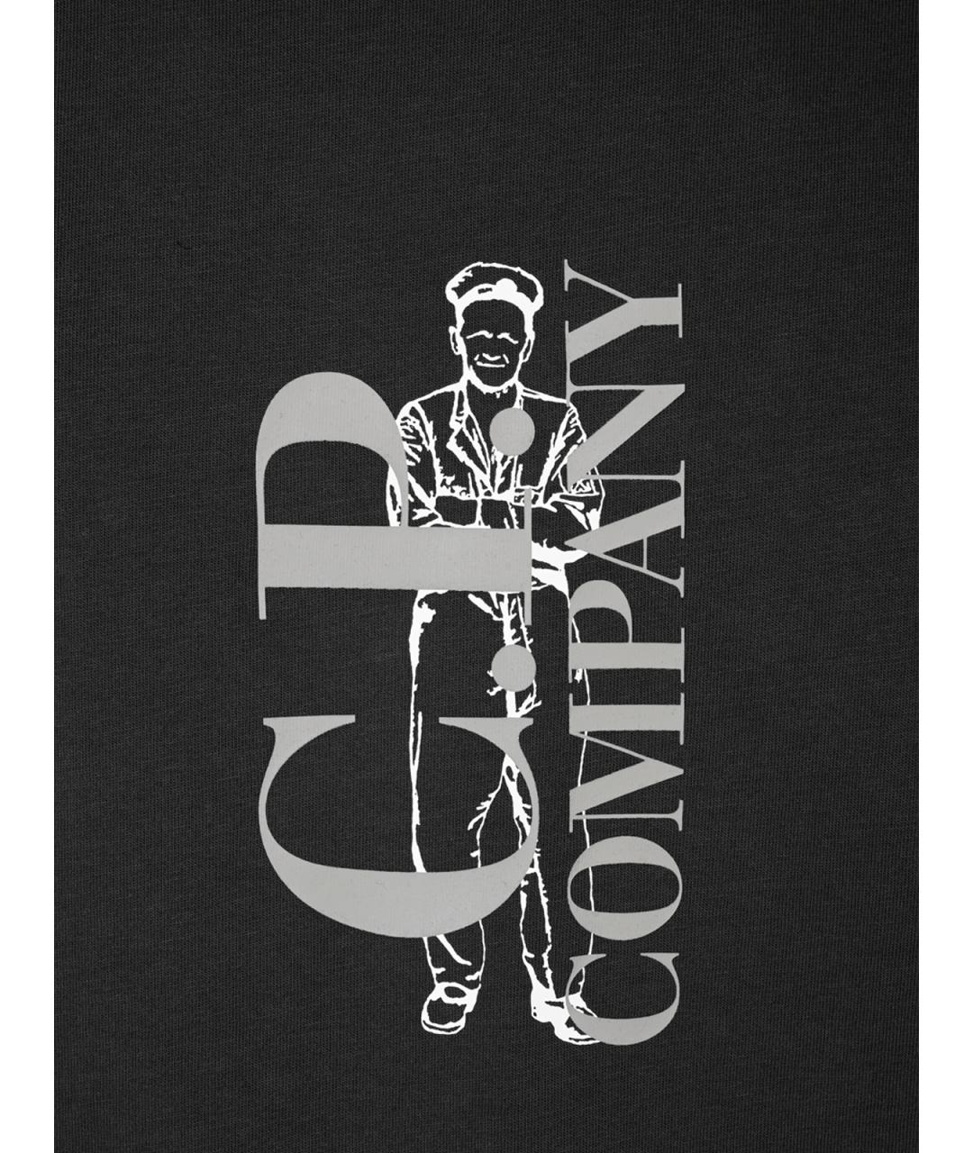 CP COMPANY Черная хлопковая футболка, фото 3