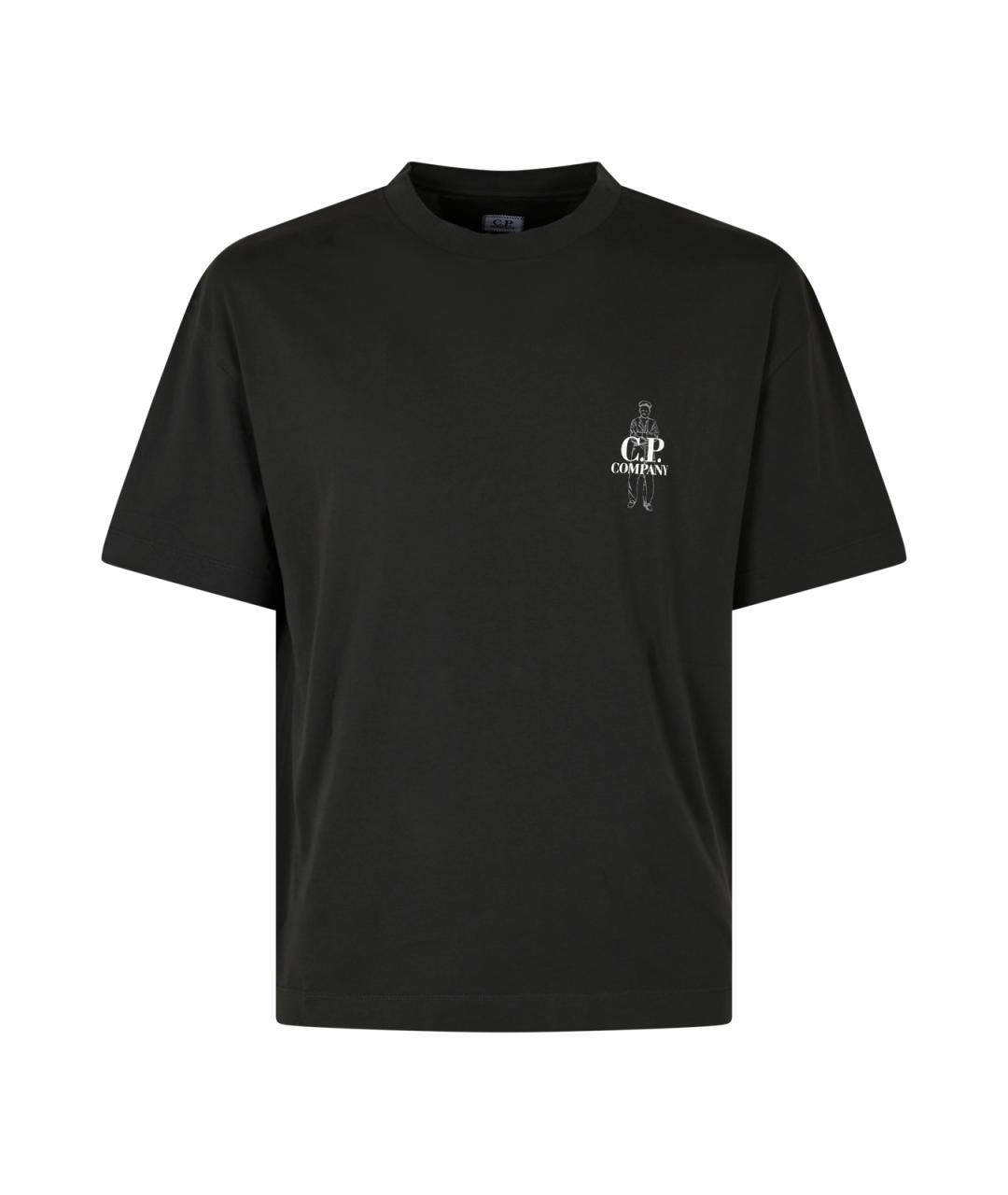 CP COMPANY Черная хлопковая футболка, фото 1