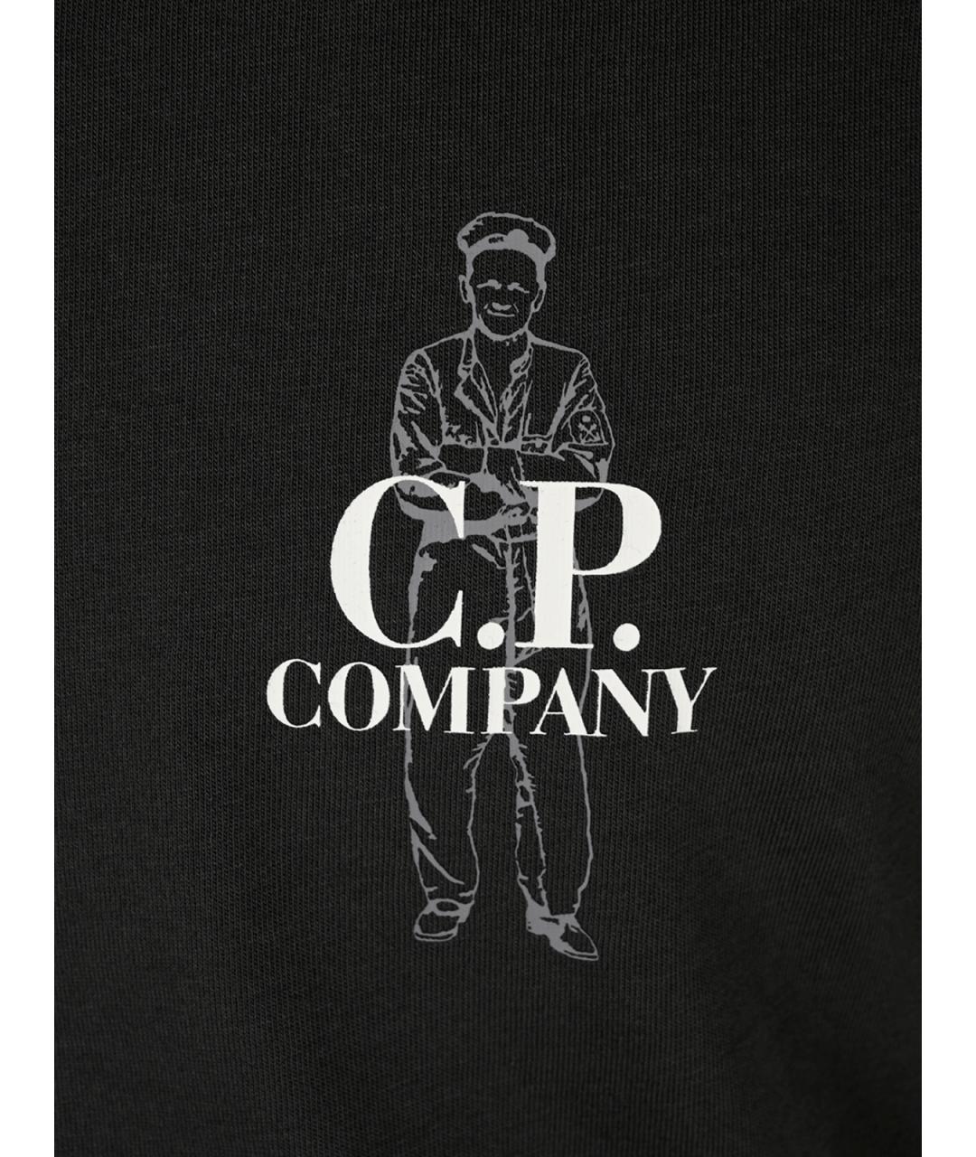 CP COMPANY Черная хлопковая футболка, фото 3