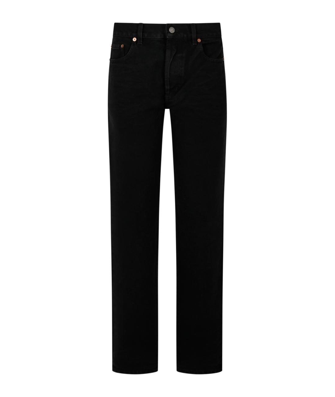 SAINT LAURENT Черные хлопковые прямые джинсы, фото 1