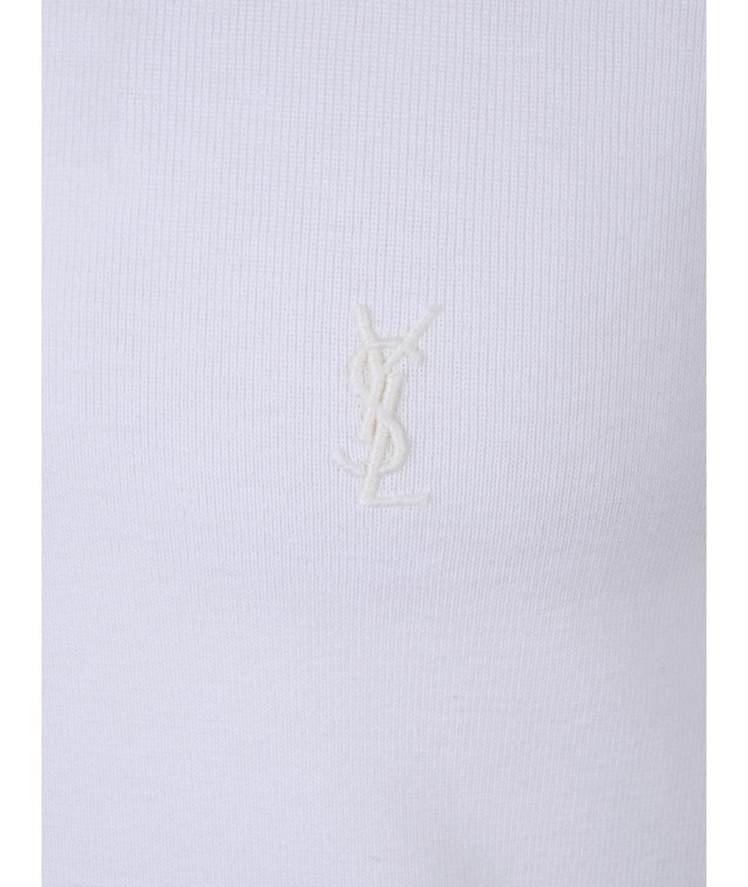 SAINT LAURENT Белая хлопковая футболка, фото 3