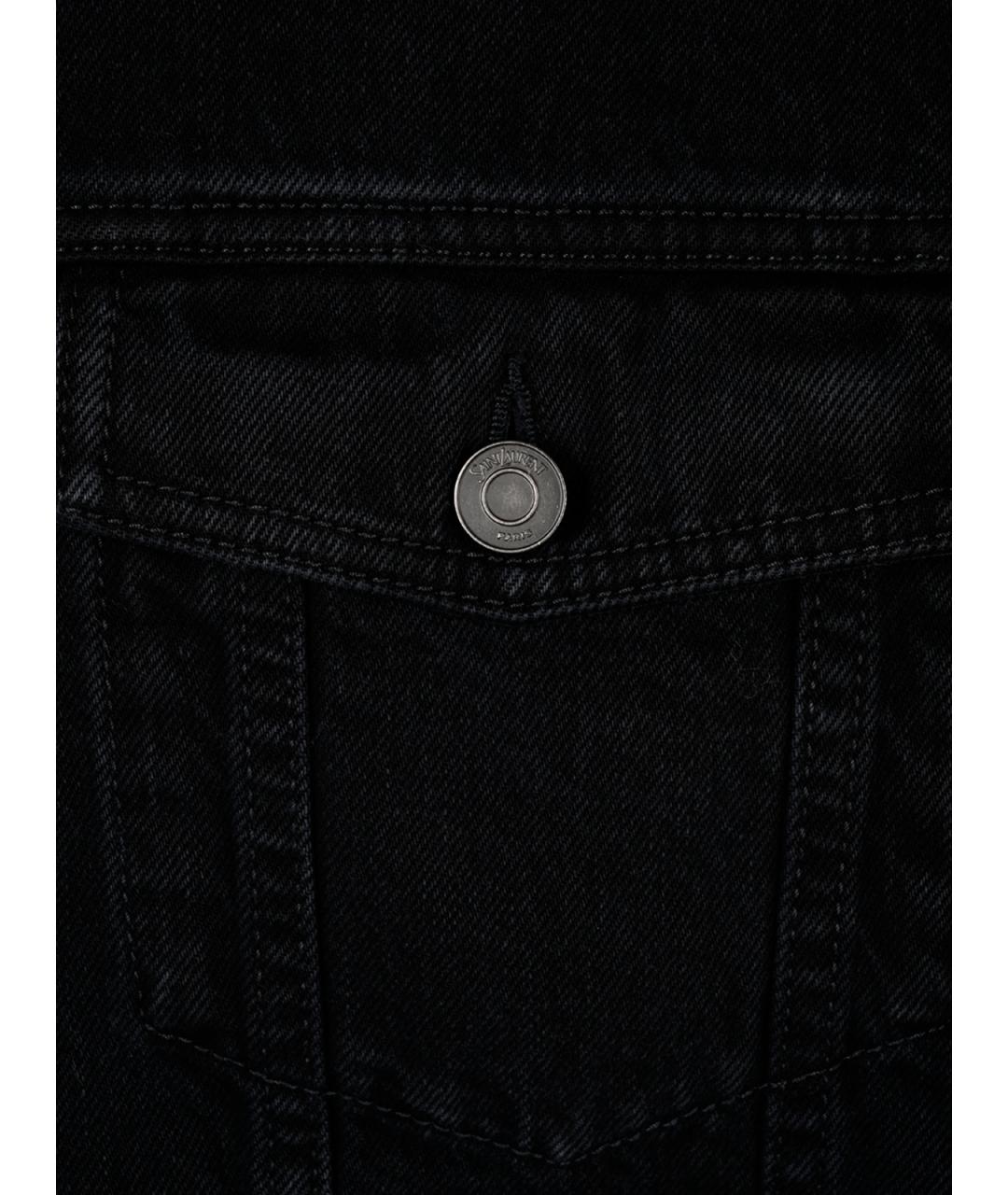 SAINT LAURENT Черная хлопковая куртка, фото 3
