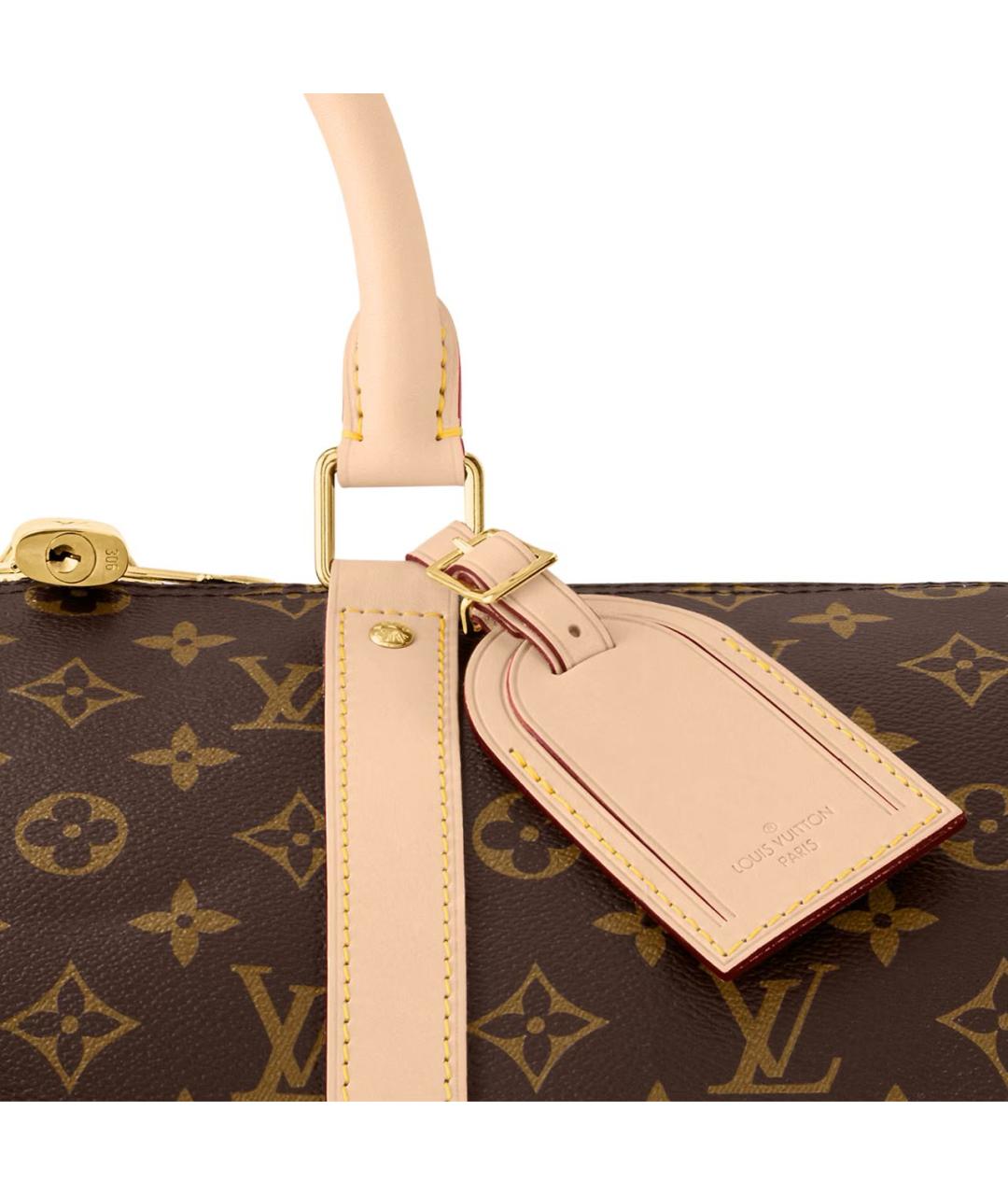 LOUIS VUITTON Коричневая дорожная/спортивная сумка из канвы, фото 3