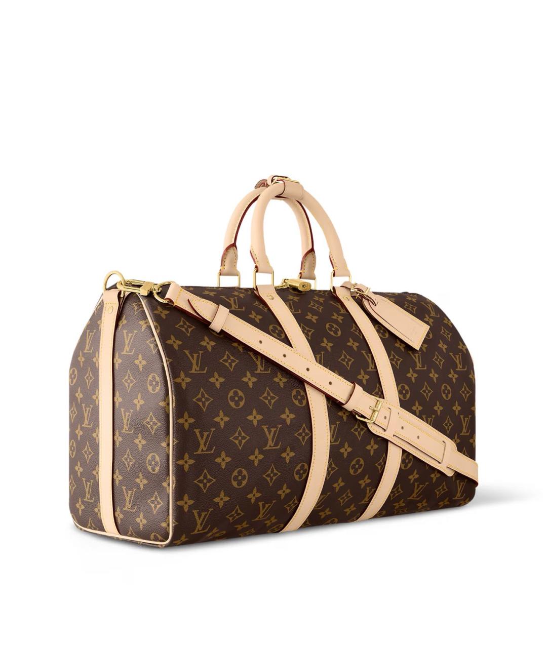 LOUIS VUITTON Коричневая дорожная/спортивная сумка из канвы, фото 2