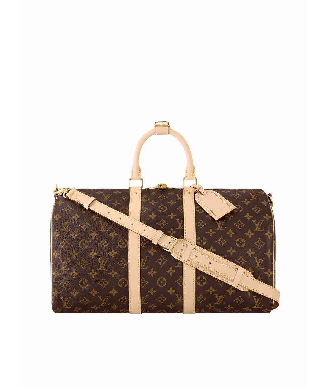 LOUIS VUITTON Коричневая дорожная/спортивная сумка из канвы, фото 1