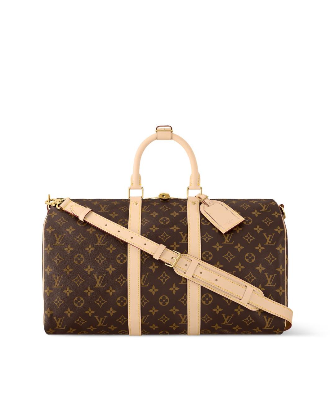 LOUIS VUITTON Коричневая дорожная/спортивная сумка из канвы, фото 5