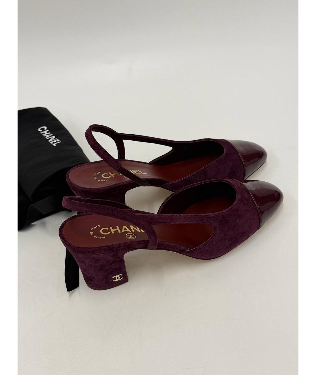 CHANEL Фиолетовые замшевые туфли, фото 3