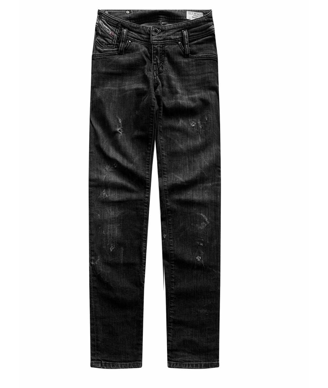 DIESEL Антрацитовые хлопковые джинсы скинни, фото 1
