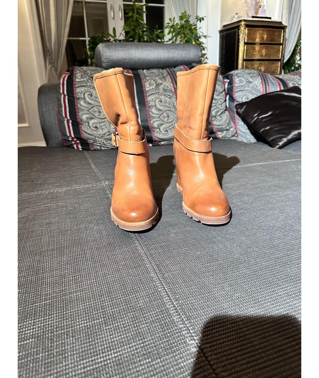 UGG Коричневые кожаные сапоги, фото 2