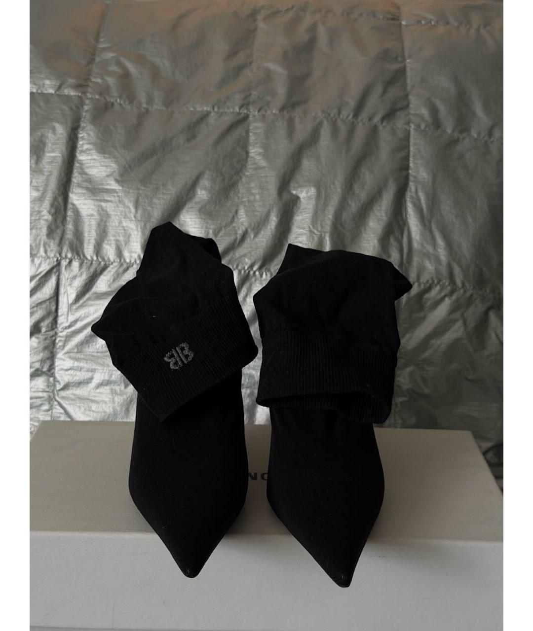BALENCIAGA Черные текстильные полусапоги, фото 2