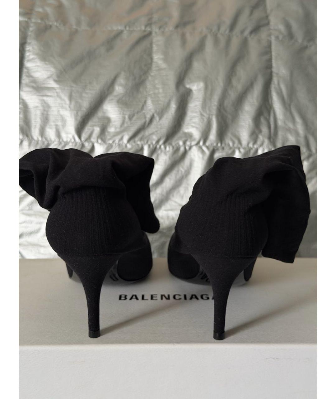 BALENCIAGA Черные текстильные полусапоги, фото 4