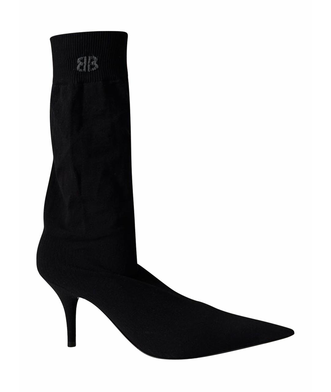 BALENCIAGA Черные текстильные полусапоги, фото 1