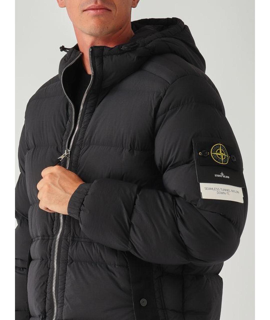 STONE ISLAND Черный нейлоновый пуховик, фото 3