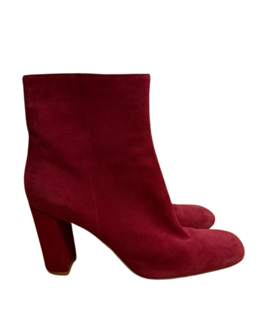 GIANVITO ROSSI Бордовые замшевые ботильоны, фото 1