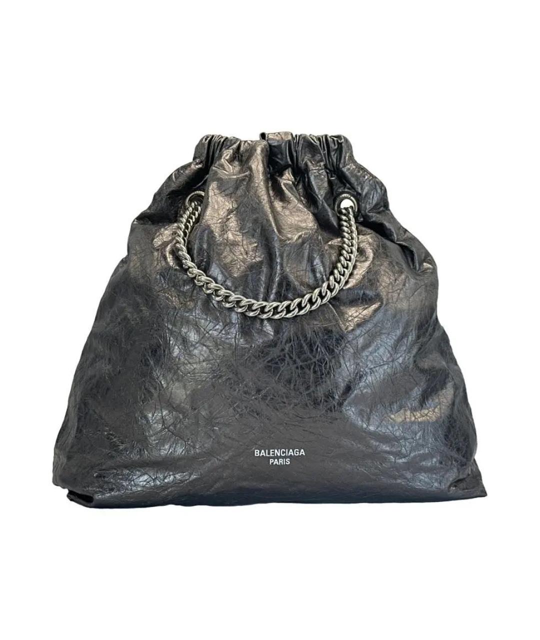 BALENCIAGA Антрацитовая кожаная сумка тоут, фото 8