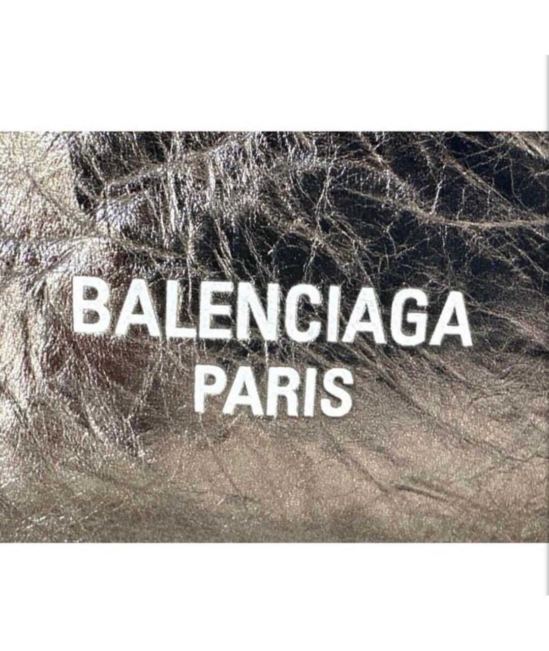 BALENCIAGA Антрацитовая кожаная сумка тоут, фото 5