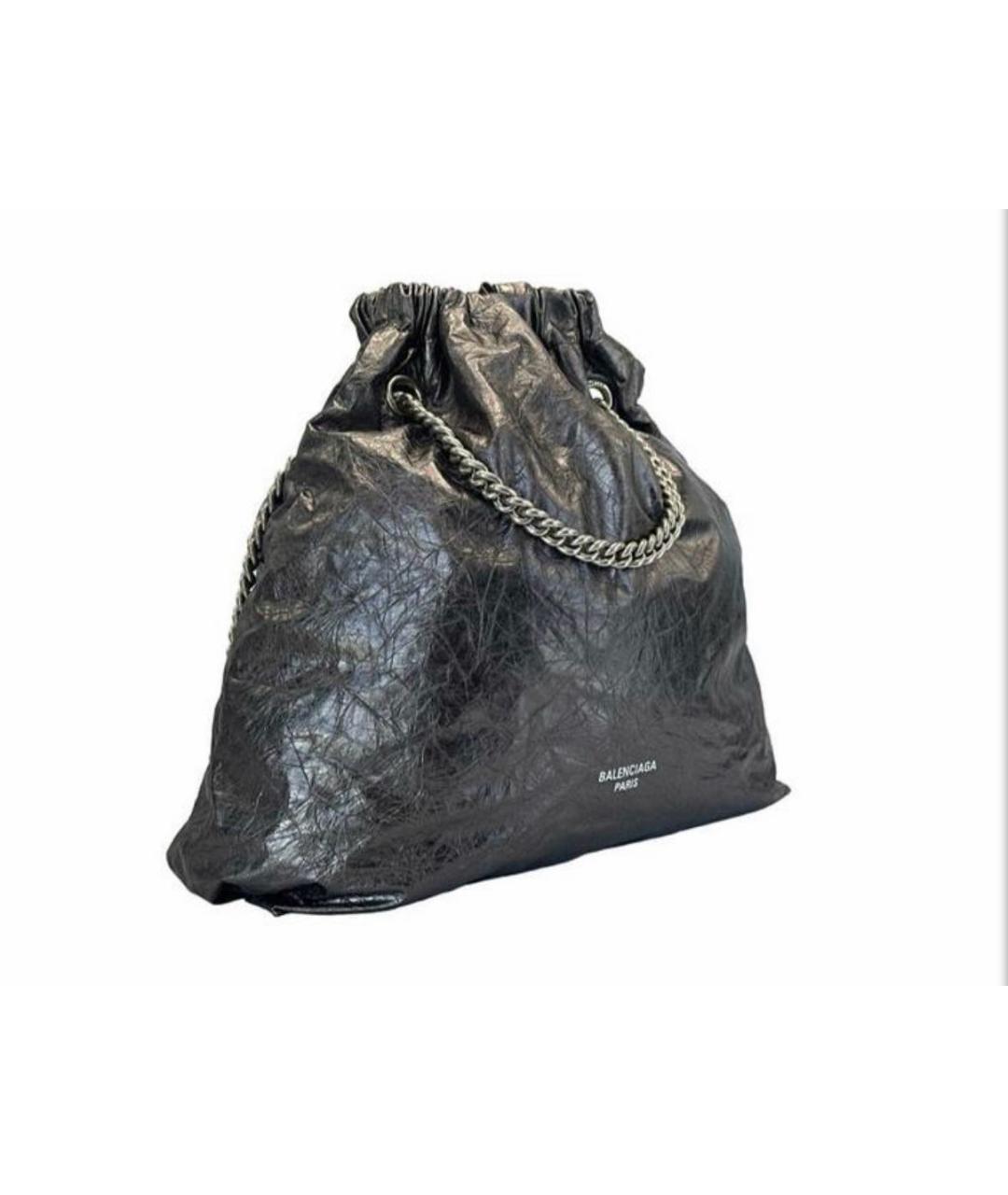 BALENCIAGA Антрацитовая кожаная сумка тоут, фото 2