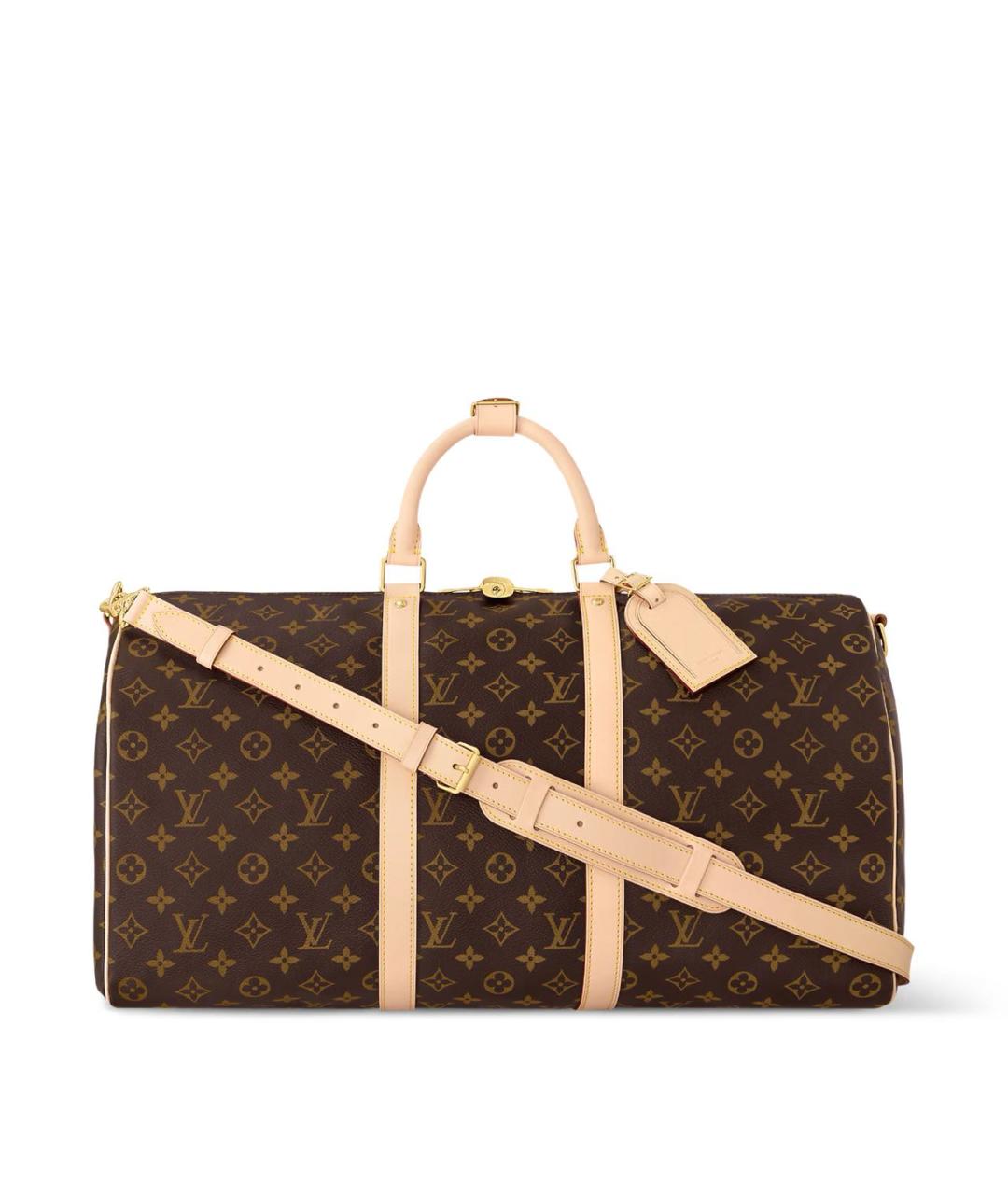LOUIS VUITTON Коричневая дорожная/спортивная сумка из канвы, фото 6
