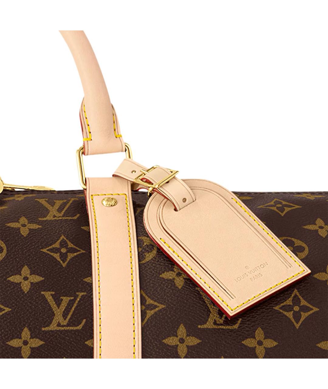 LOUIS VUITTON Коричневая дорожная/спортивная сумка из канвы, фото 5