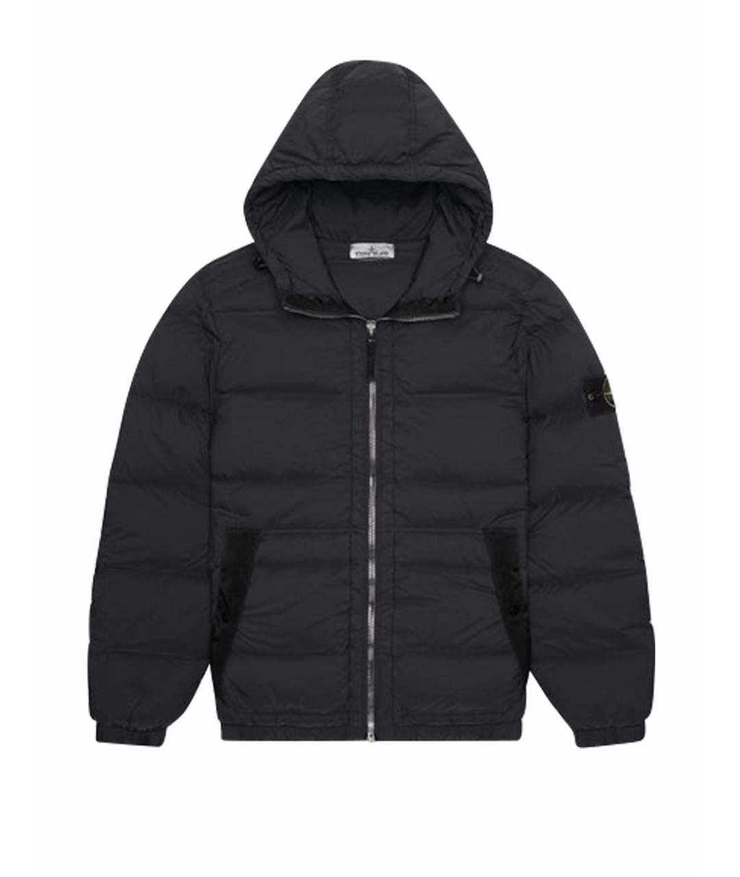 STONE ISLAND Антрацитовый нейлоновый пуховик, фото 1