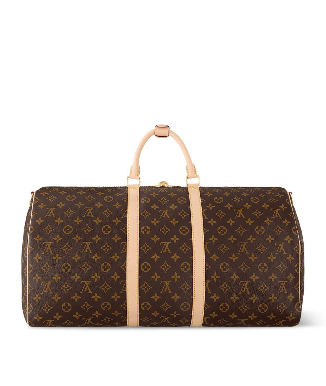LOUIS VUITTON Коричневая дорожная/спортивная сумка из канвы, фото 4