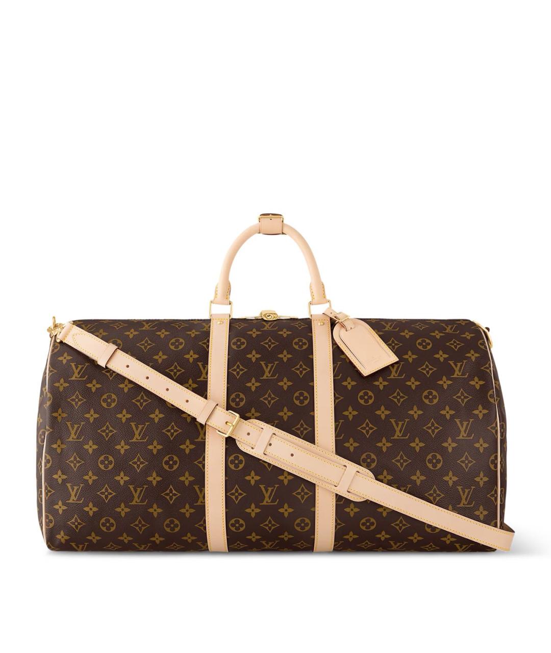 LOUIS VUITTON Коричневая дорожная/спортивная сумка из канвы, фото 5