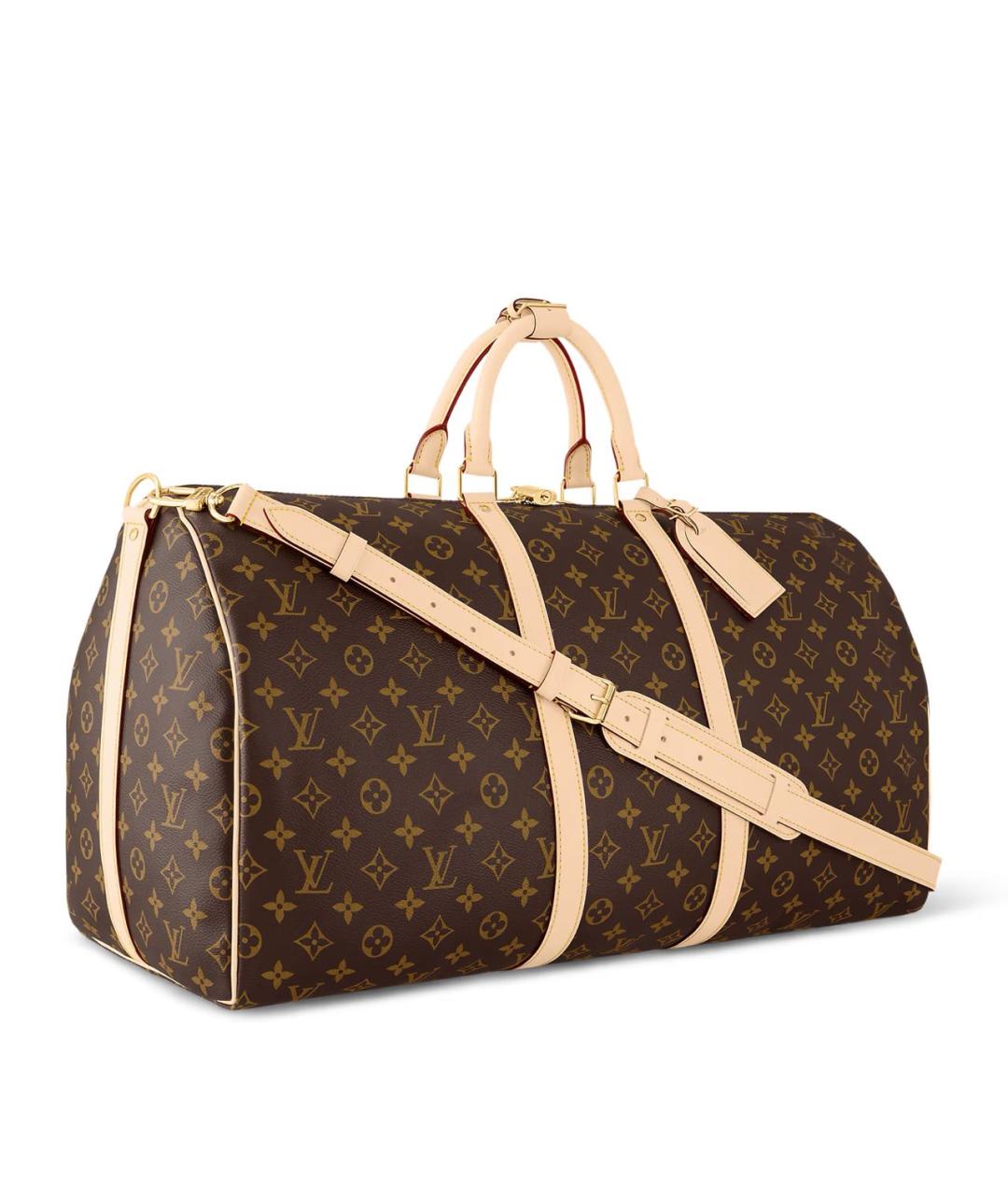 LOUIS VUITTON Коричневая дорожная/спортивная сумка из канвы, фото 2