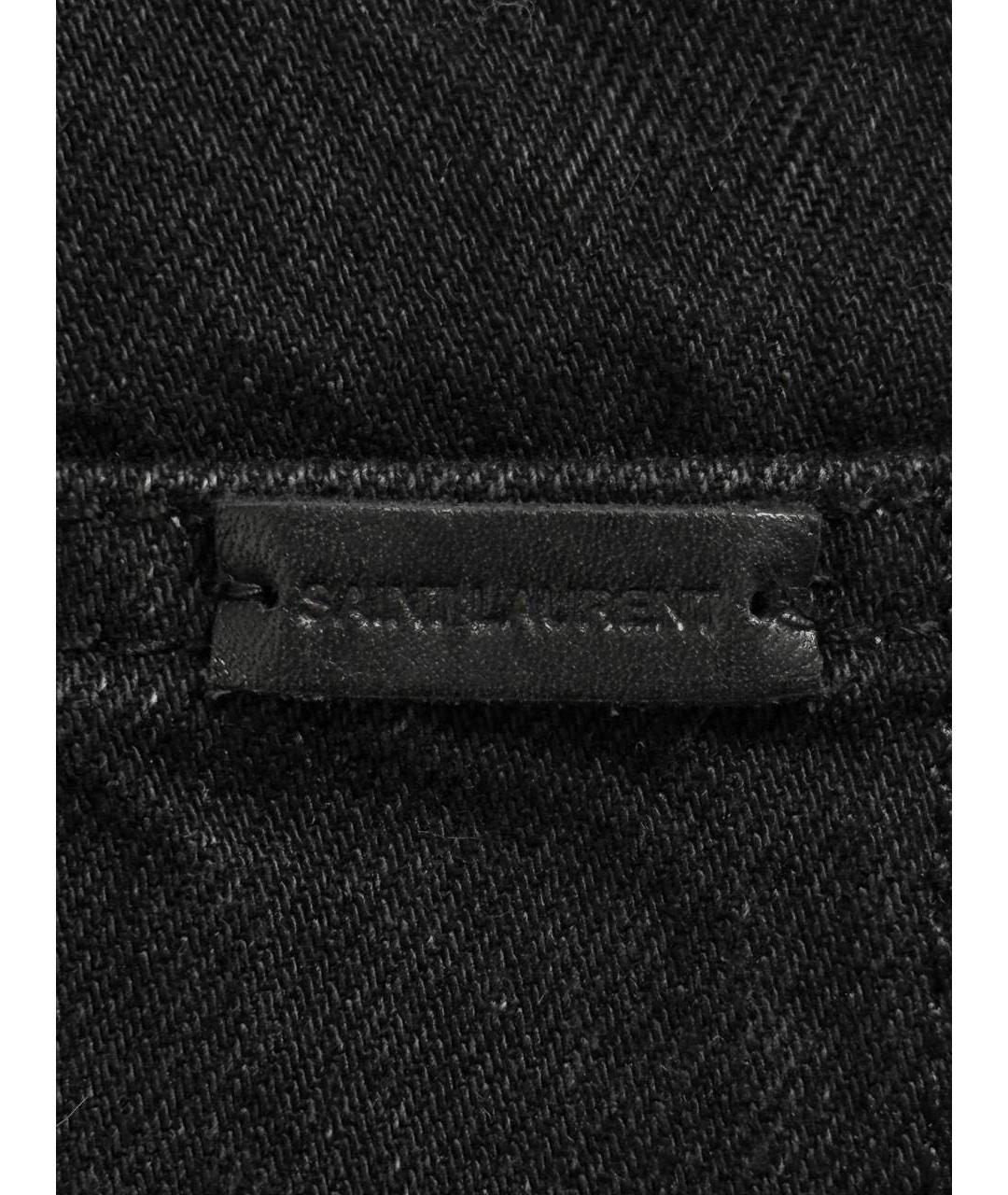 SAINT LAURENT Черные хлопковые прямые джинсы, фото 4