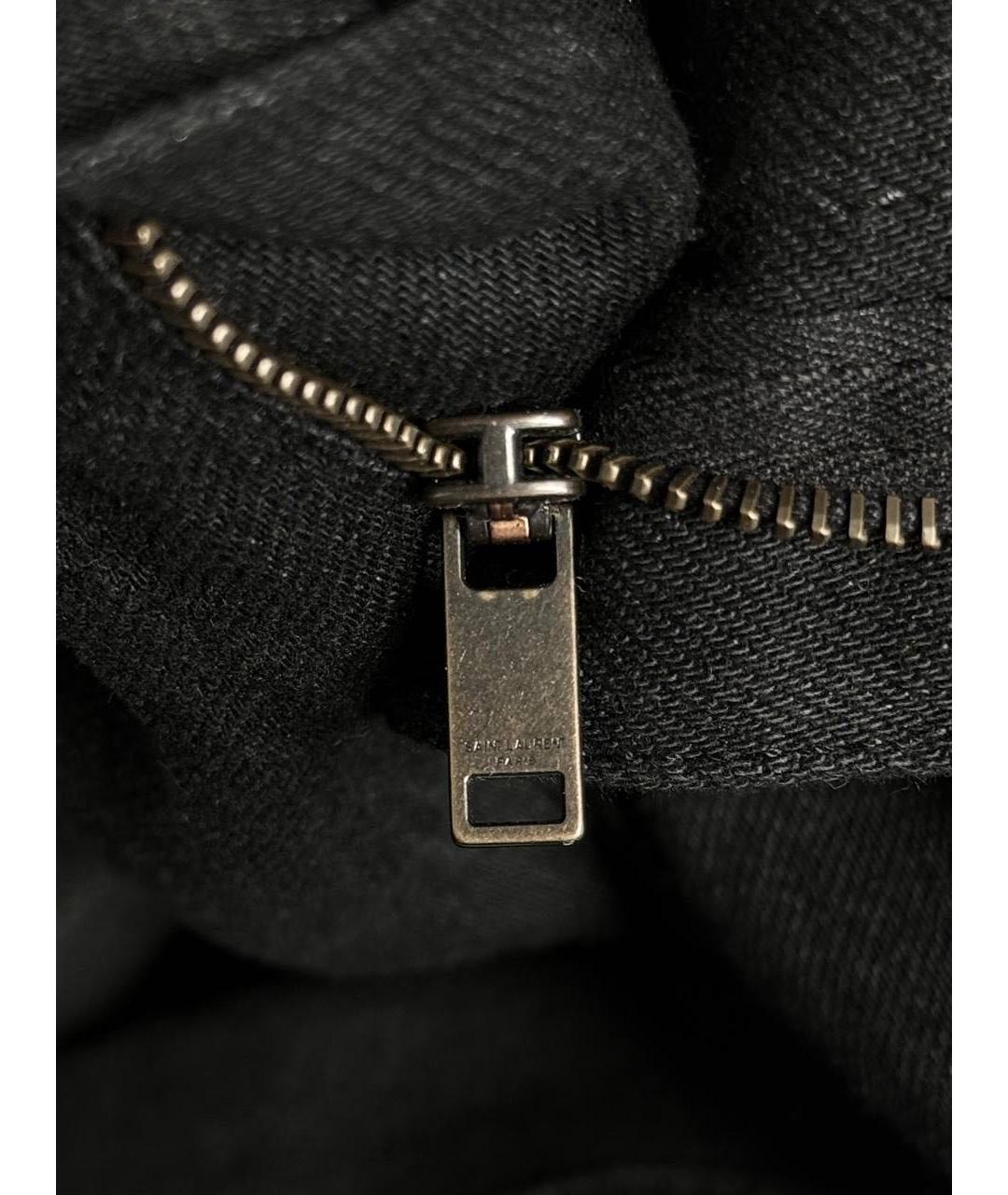 SAINT LAURENT Черные хлопковые прямые джинсы, фото 7