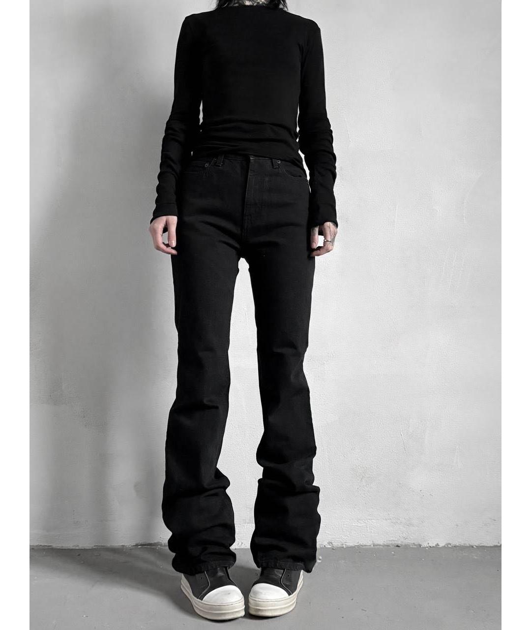 SAINT LAURENT Черные хлопковые прямые джинсы, фото 2