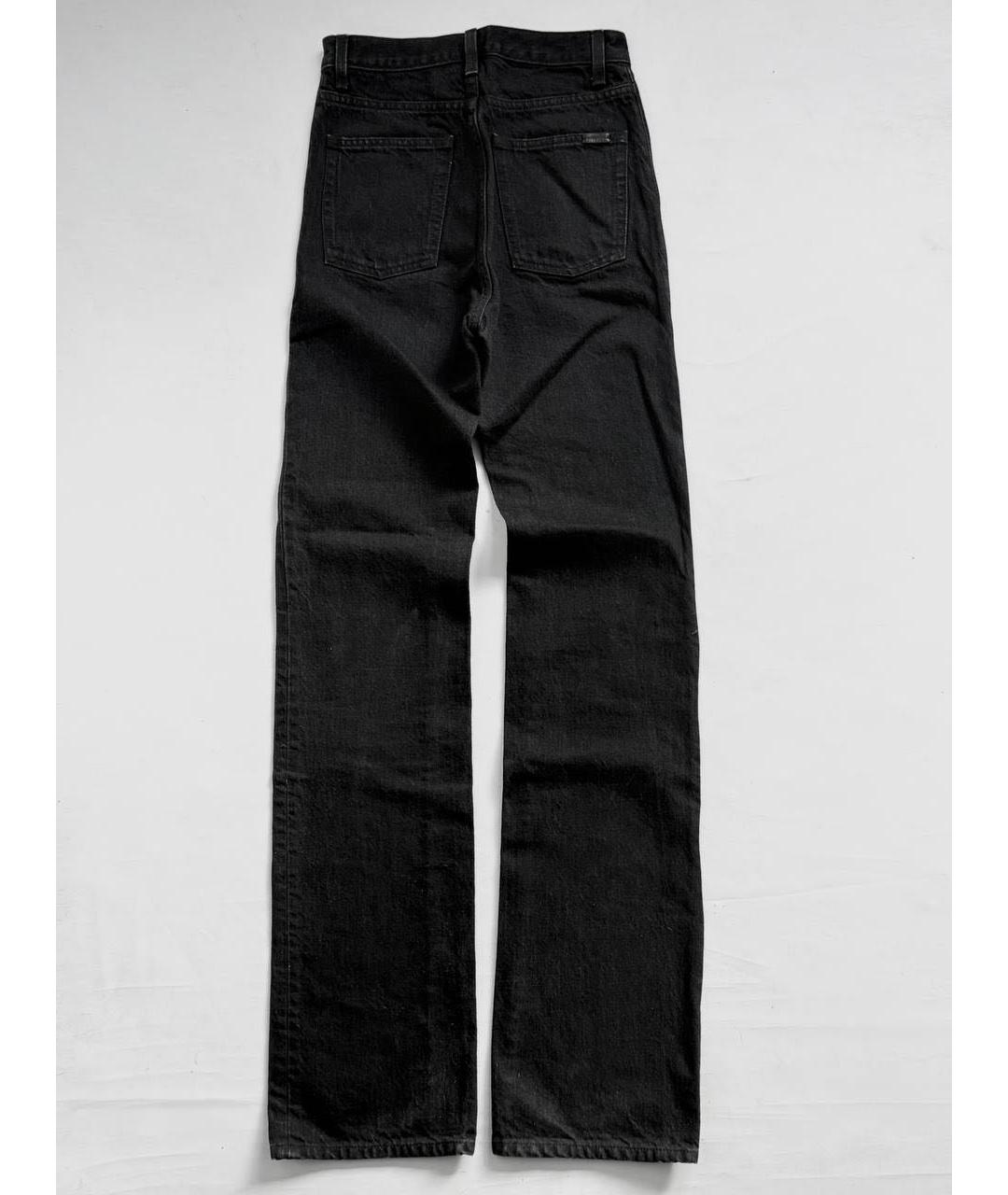 SAINT LAURENT Черные хлопковые прямые джинсы, фото 5