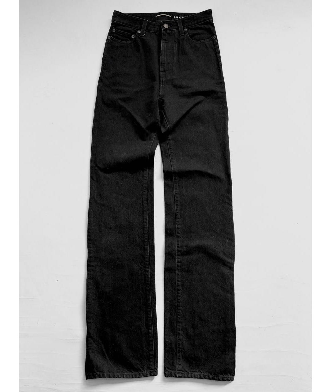 SAINT LAURENT Черные хлопковые прямые джинсы, фото 9
