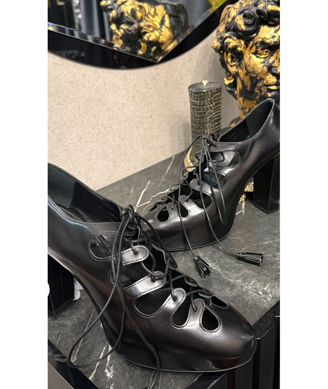 MAX MARA Черные кожаные туфли, фото 7