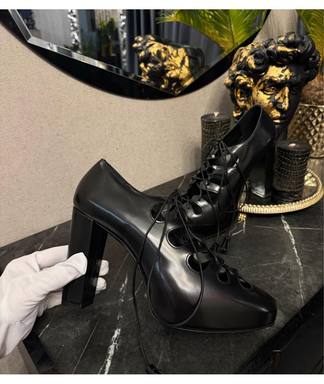 MAX MARA Черные кожаные туфли, фото 3