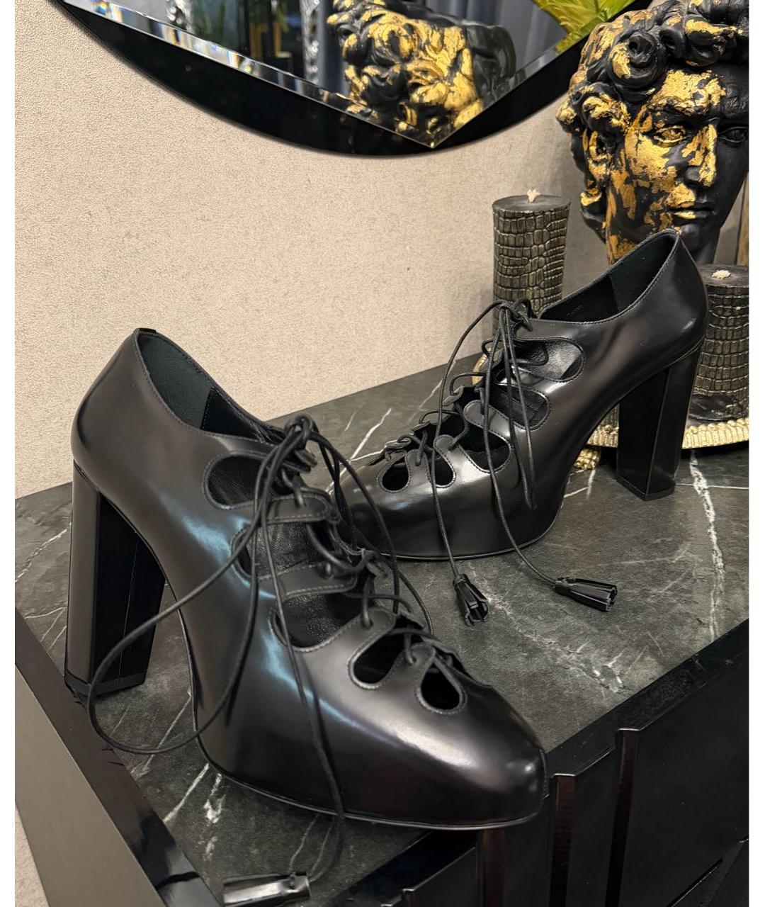 MAX MARA Черные кожаные туфли, фото 4