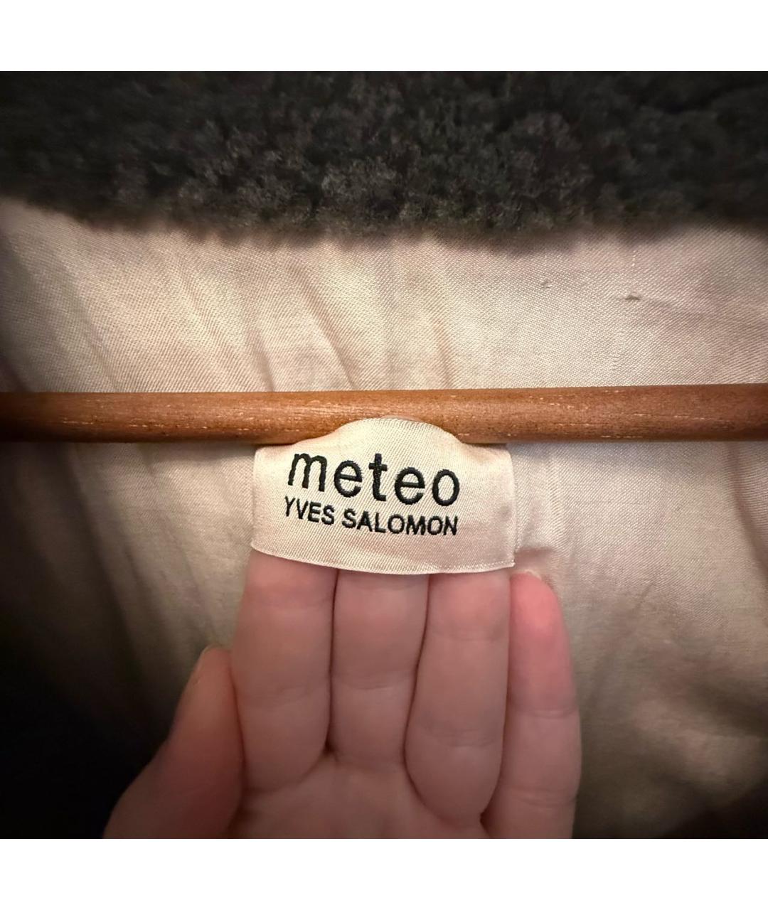 YVES SALOMON METEO Хаки шерстяная шуба, фото 3