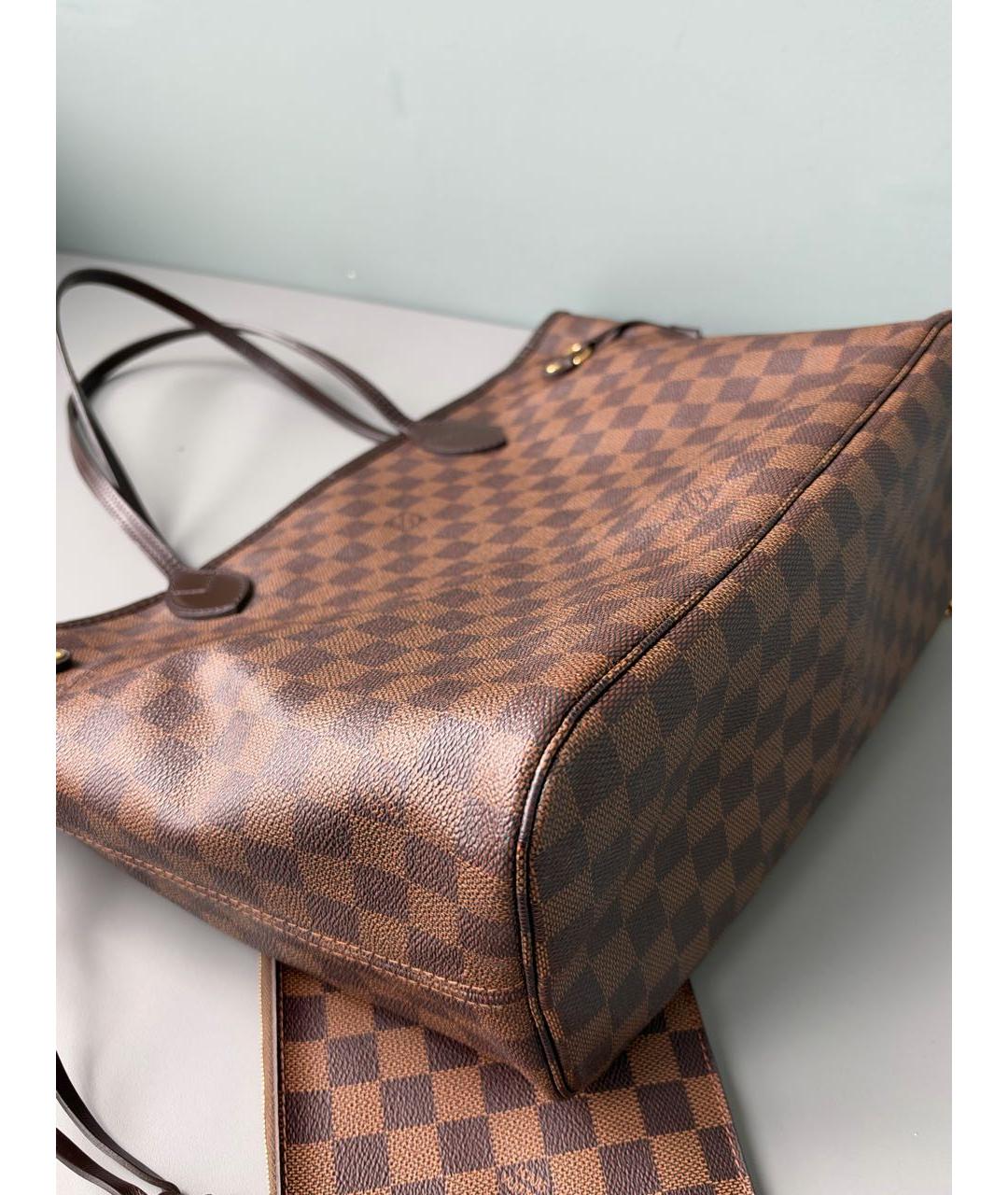 LOUIS VUITTON Коричневая кожаная сумка тоут, фото 5