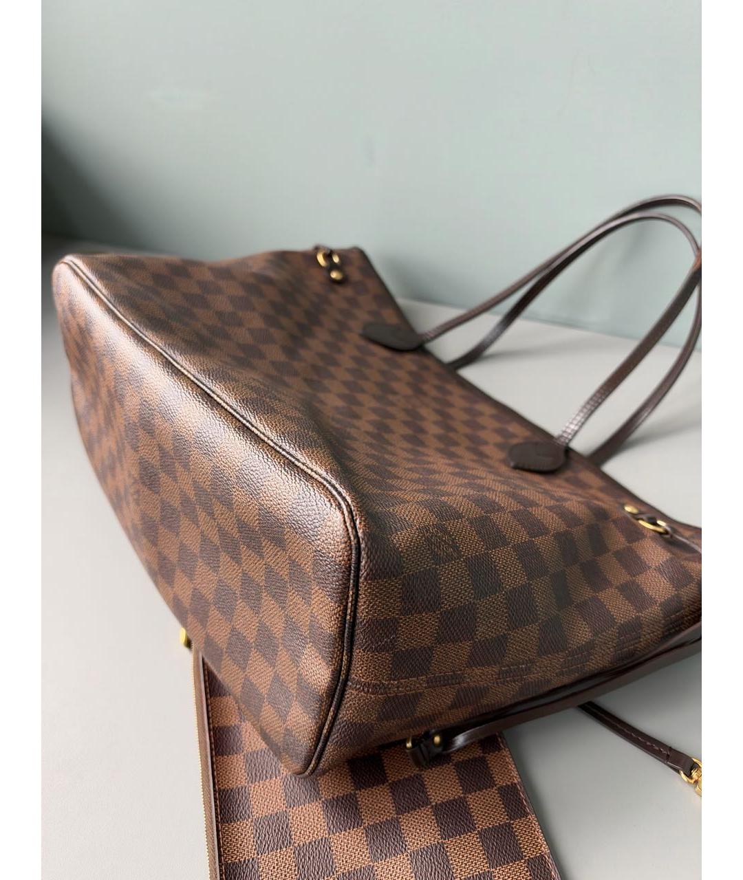 LOUIS VUITTON Коричневая кожаная сумка тоут, фото 4