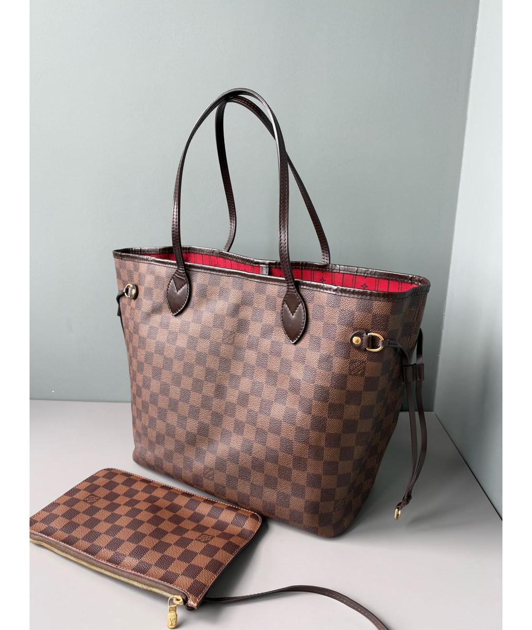 LOUIS VUITTON Коричневая кожаная сумка тоут, фото 2