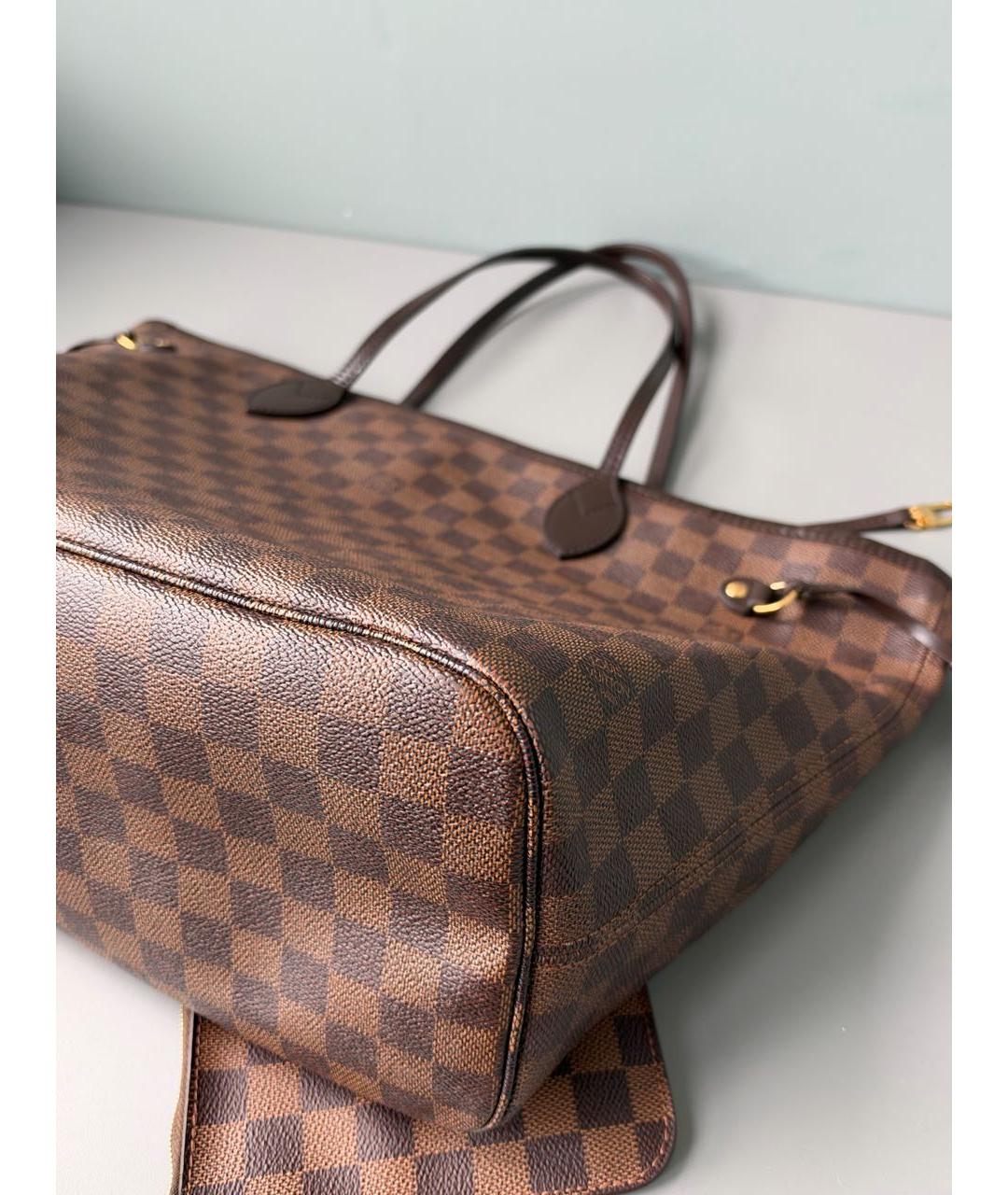 LOUIS VUITTON Коричневая кожаная сумка тоут, фото 6