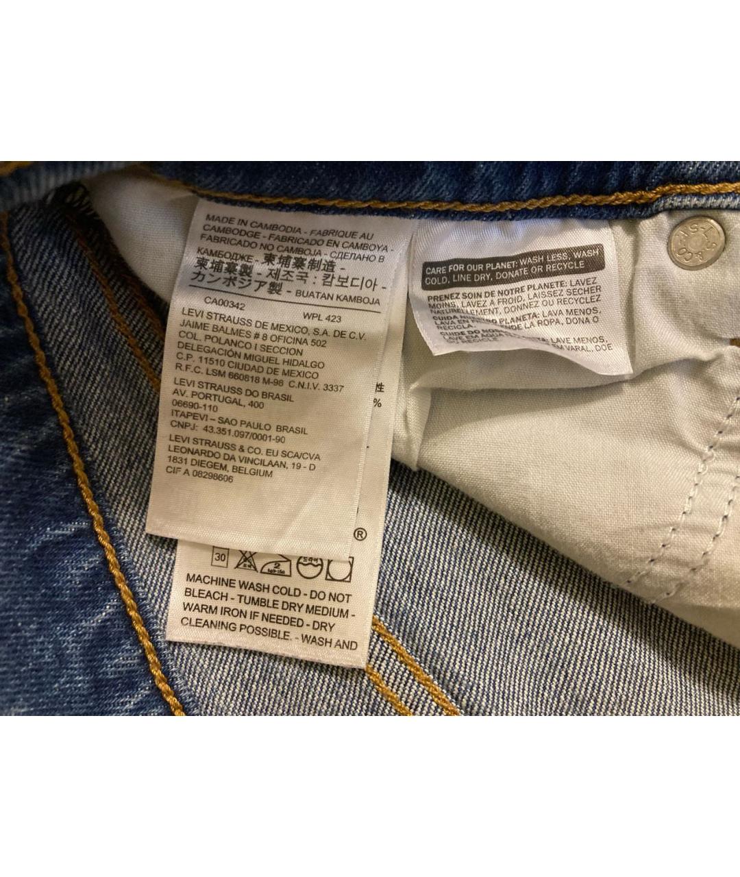 LEVI'S Голубые хлопко-эластановые джинсы слим, фото 5