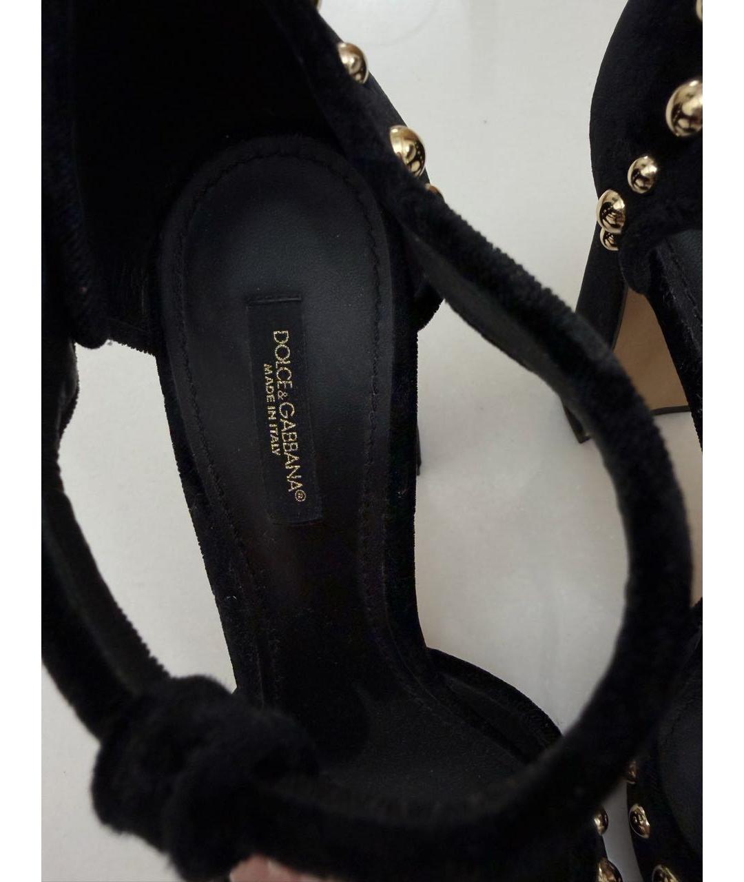 DOLCE&GABBANA Черные бархатные туфли, фото 3