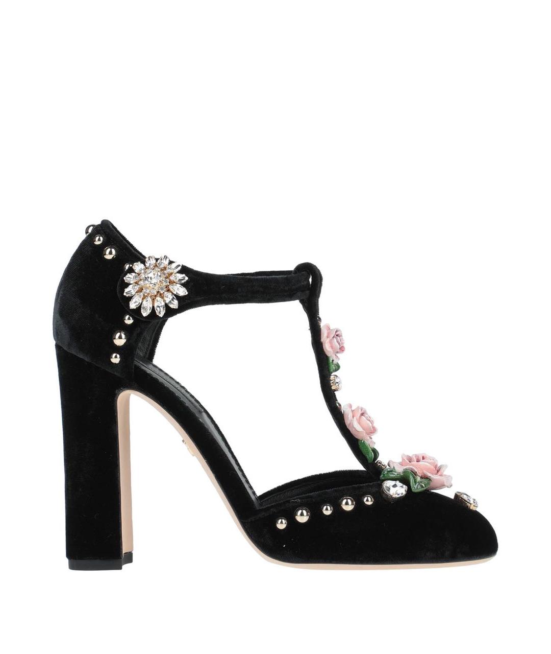 DOLCE&GABBANA Черные бархатные туфли, фото 9
