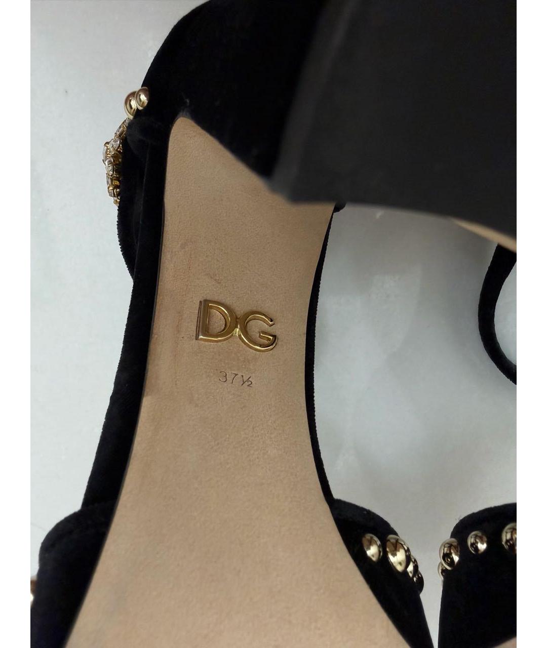 DOLCE&GABBANA Черные бархатные туфли, фото 7