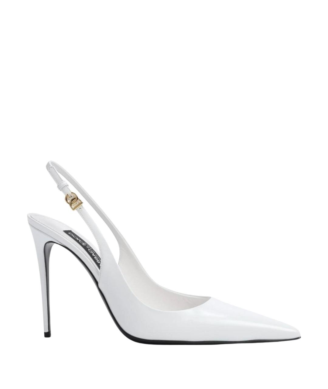 DOLCE&GABBANA Белые туфли из лакированной кожи, фото 1