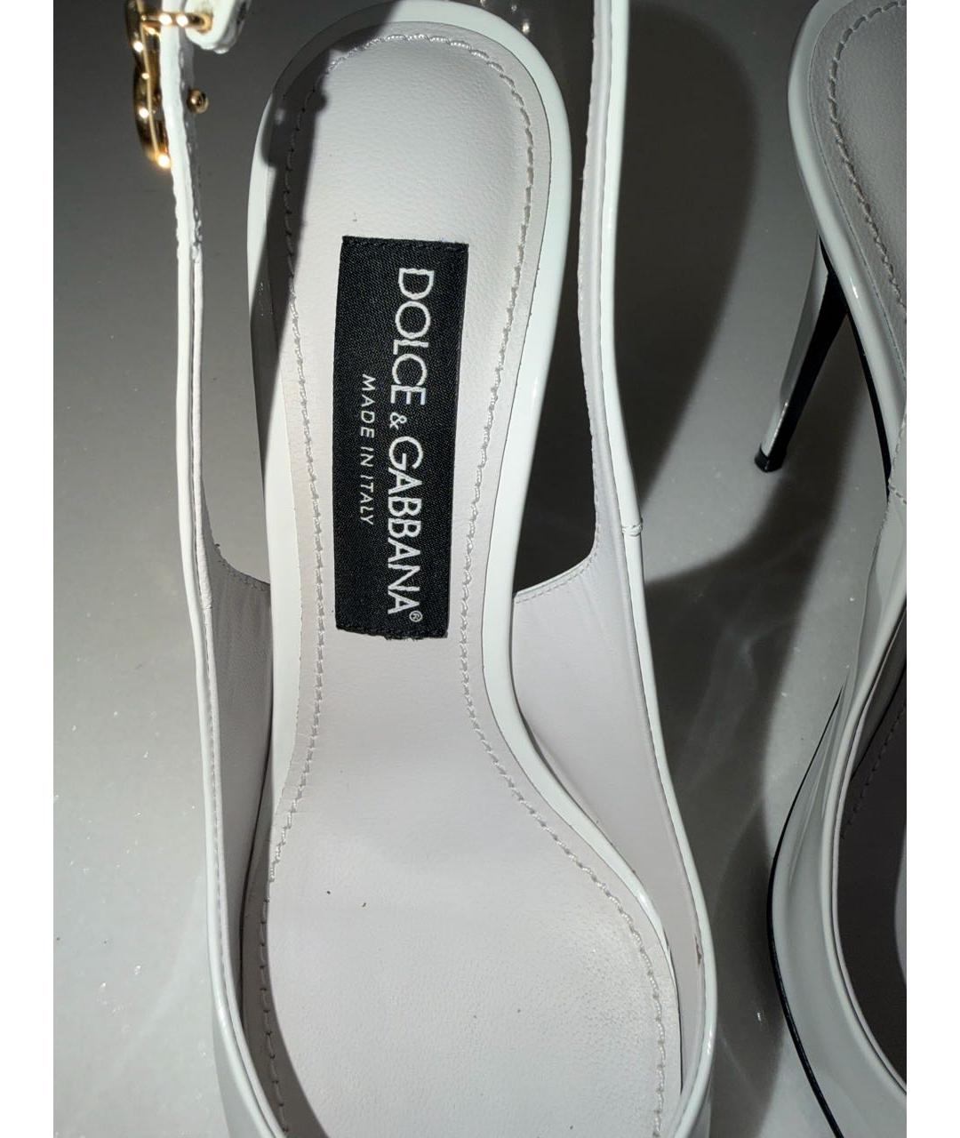 DOLCE&GABBANA Белые туфли из лакированной кожи, фото 4